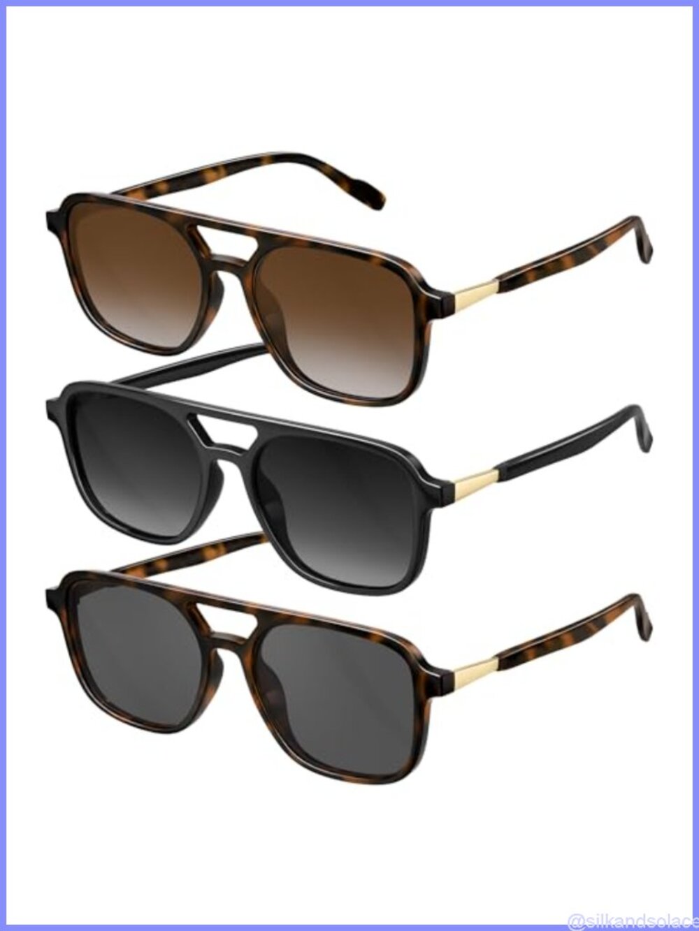 Polarized Aviator Sunglasses Retro Rectangle UV Protection Unisex